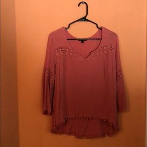 Signature Studio mauve 3/4 sleeve women’s top